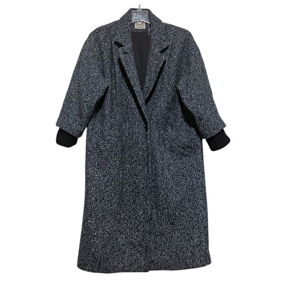 Vintage Wool Blend Overcoat 16 Trench Coat Pockets Double Breasted Y2K does 60s - Picture 1 of 11